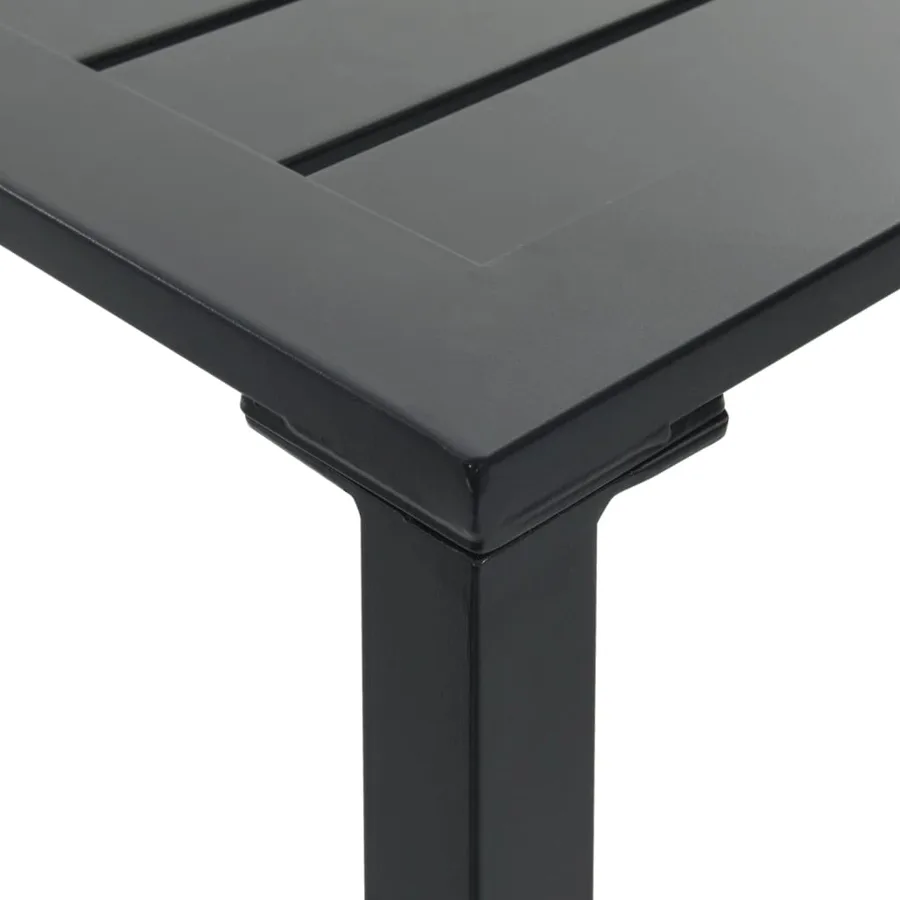 Table de bar noir 200x100x110 cm acier enduit de poudre - 5