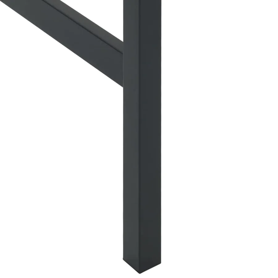 Table de bar noir 200x100x110 cm acier enduit de poudre - 6