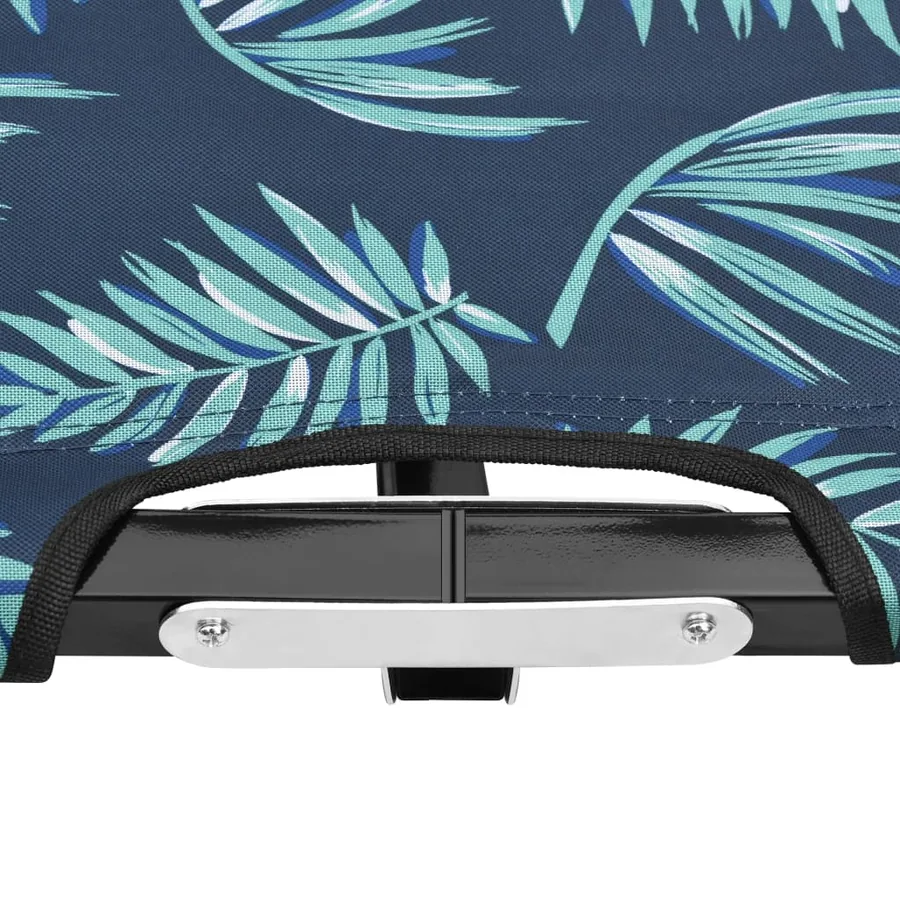 Chaise longue pliable 2 places Motif de feuilles Acier - 4