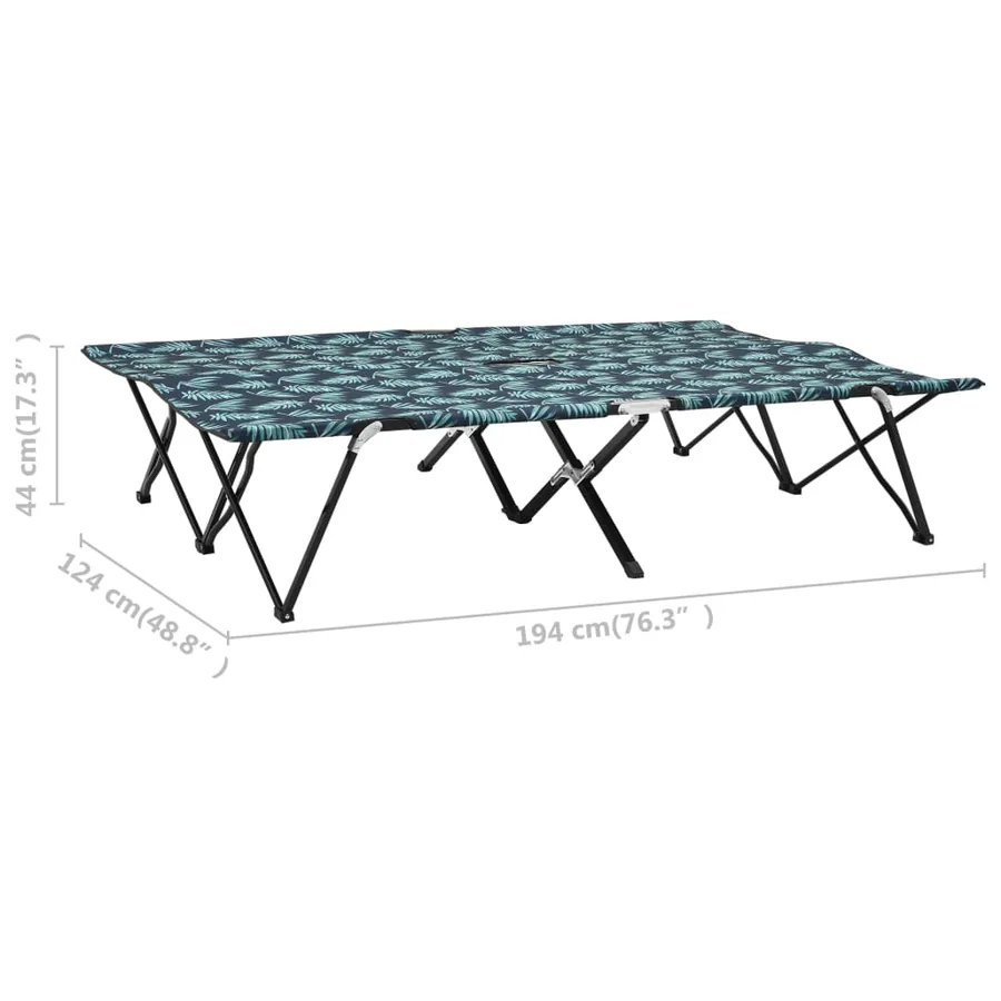 Chaise longue pliable 2 places Motif de feuilles Acier - 9