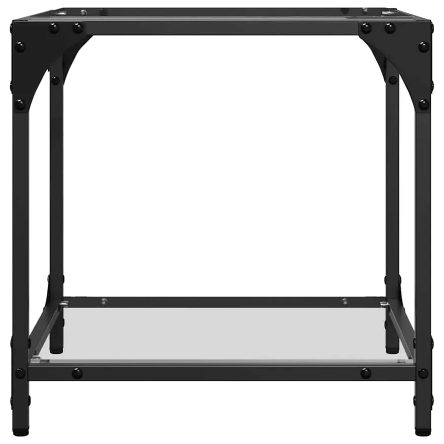 Tables basses avec dessus en verre transparent 2 pcs acier - 5