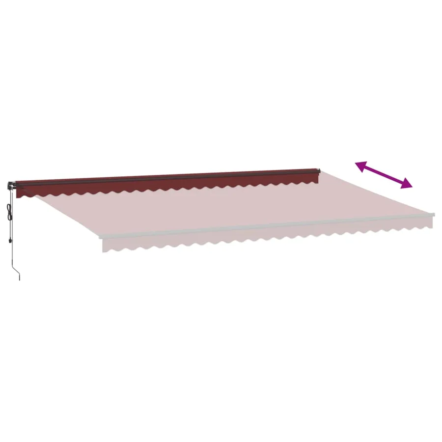 Auvent rétractable automatique avec LED bordeaux 600x350 cm - 6
