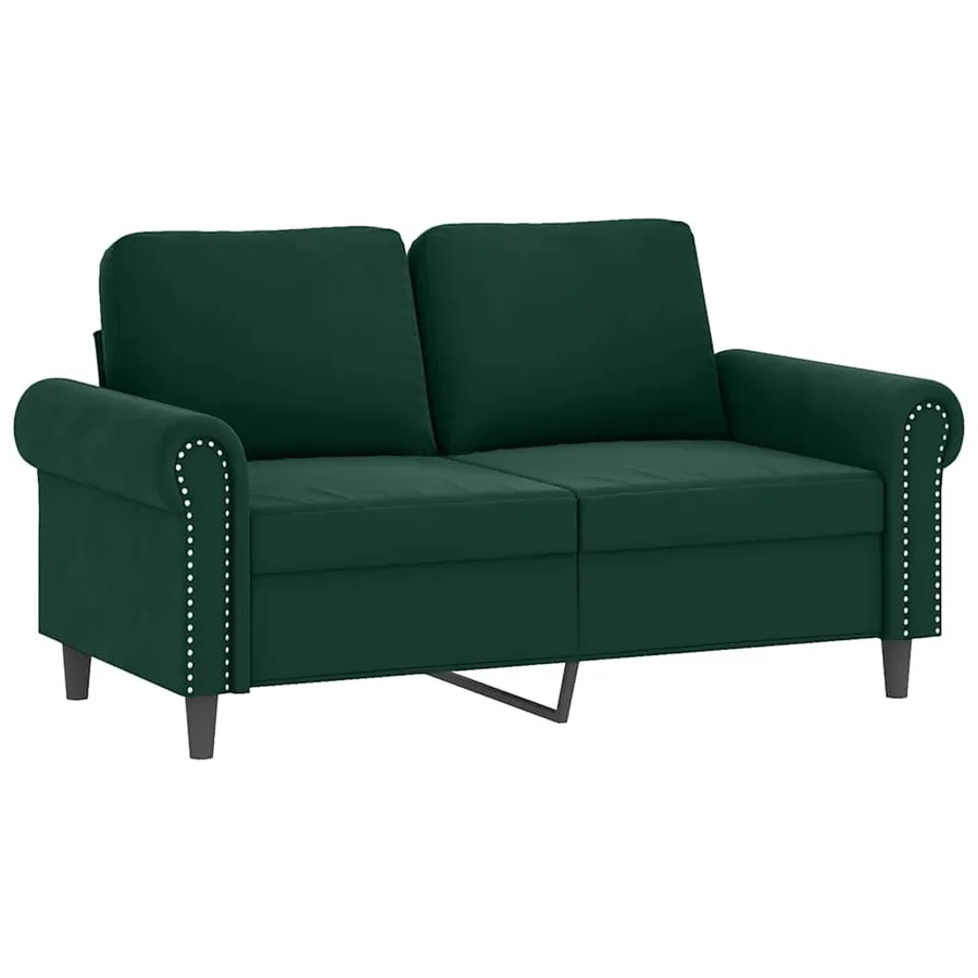 Ensemble de canapés 3 pcs avec coussins vert foncé velours - 3