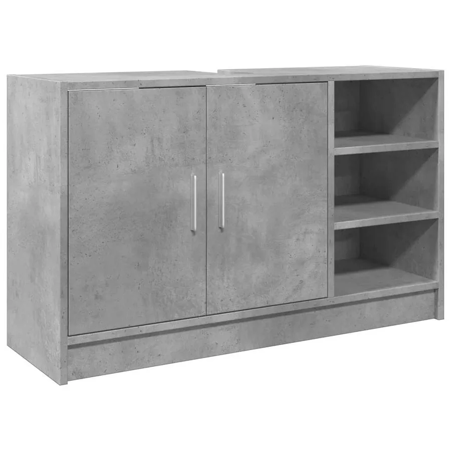 Armoire d'évier gris béton 90x29x55 cm bois d'ingénierie - 2