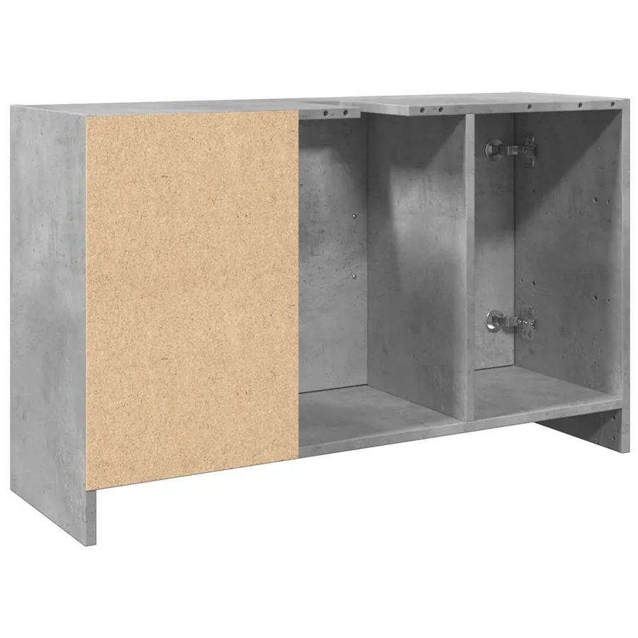 Armoire d'évier gris béton 90x29x55 cm bois d'ingénierie - 7