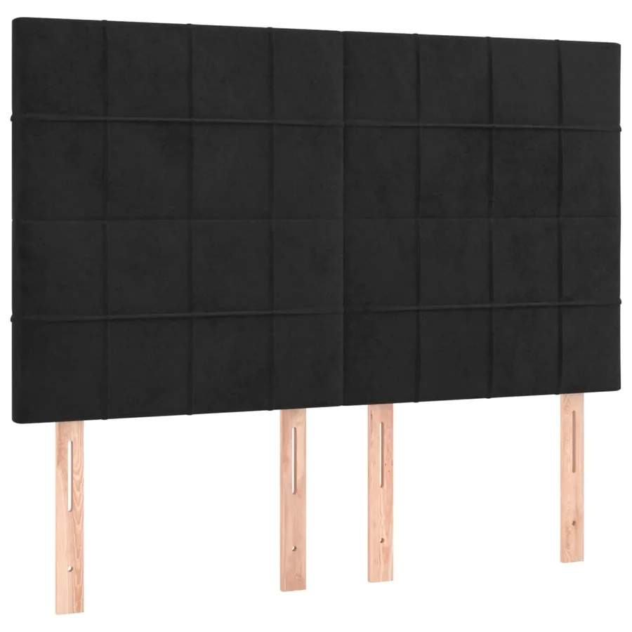 Sommier à lattes de lit avec matelas Noir 140x190 cm Velours - 6