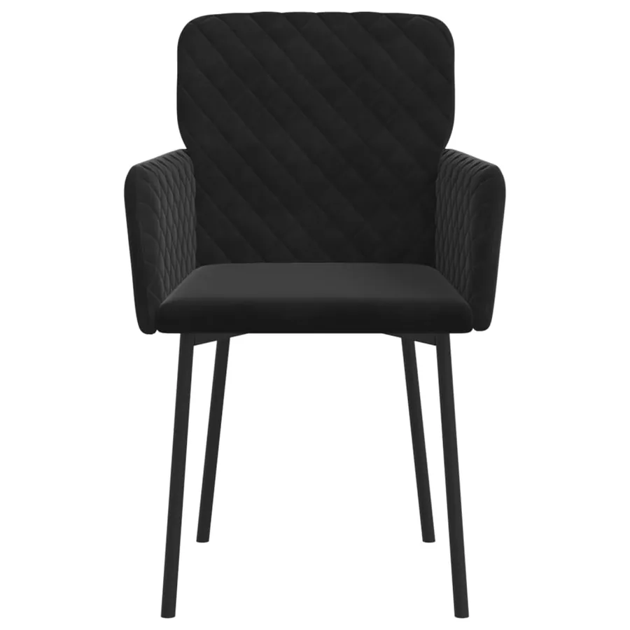Chaises à manger lot de 2 Noir Velours - 4