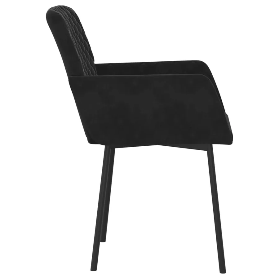 Chaises à manger lot de 2 Noir Velours - 5