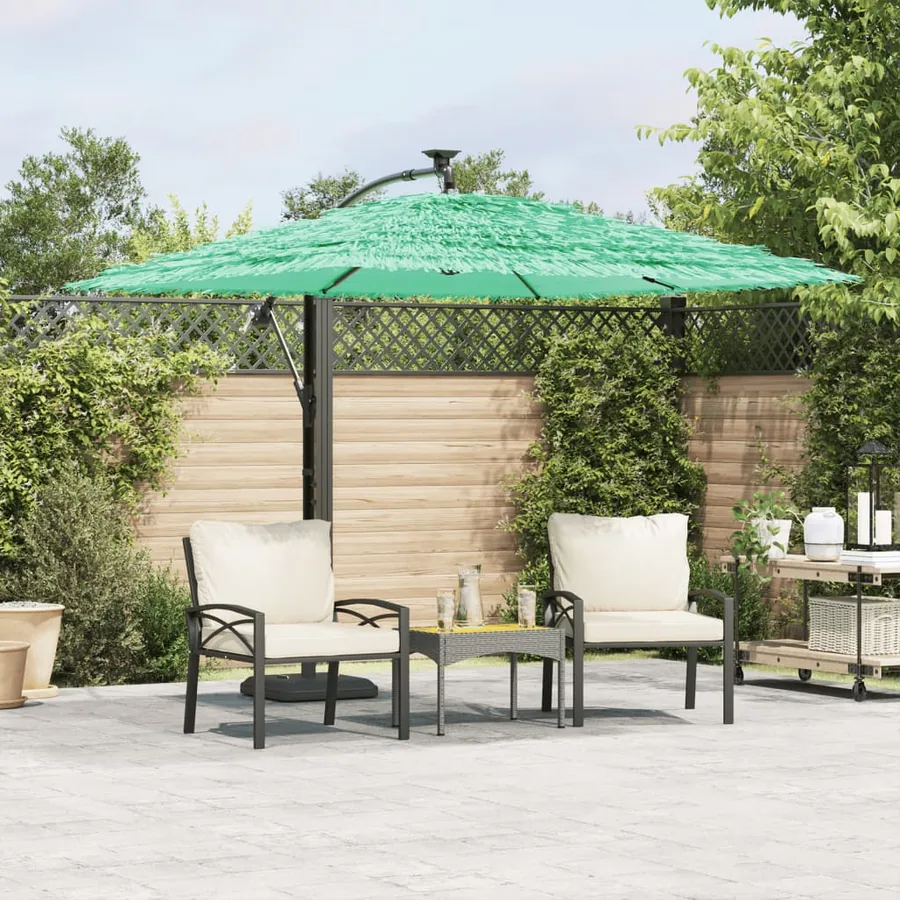 Parasol de jardin avec mât en acier vert 246x246x230 cm