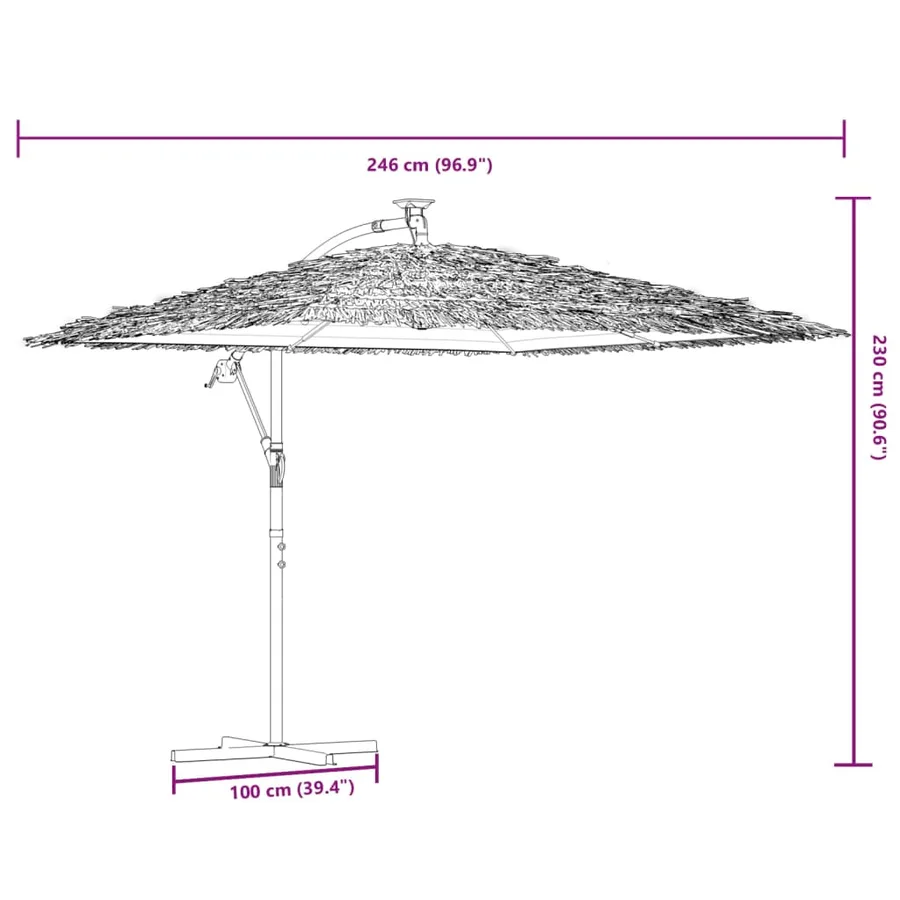 Parasol de jardin avec mât en acier vert 246x246x230 cm - 13