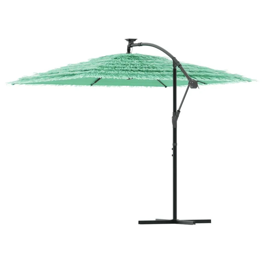 Parasol de jardin avec mât en acier vert 246x246x230 cm - 5