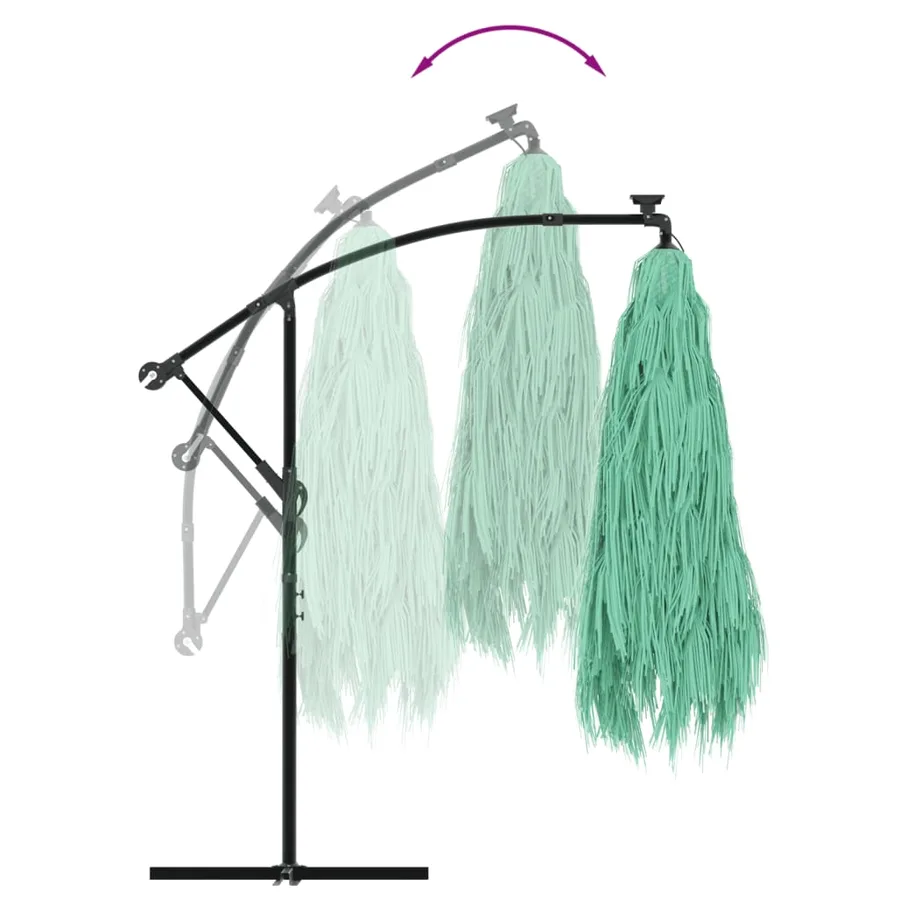 Parasol de jardin avec mât en acier vert 246x246x230 cm - 6