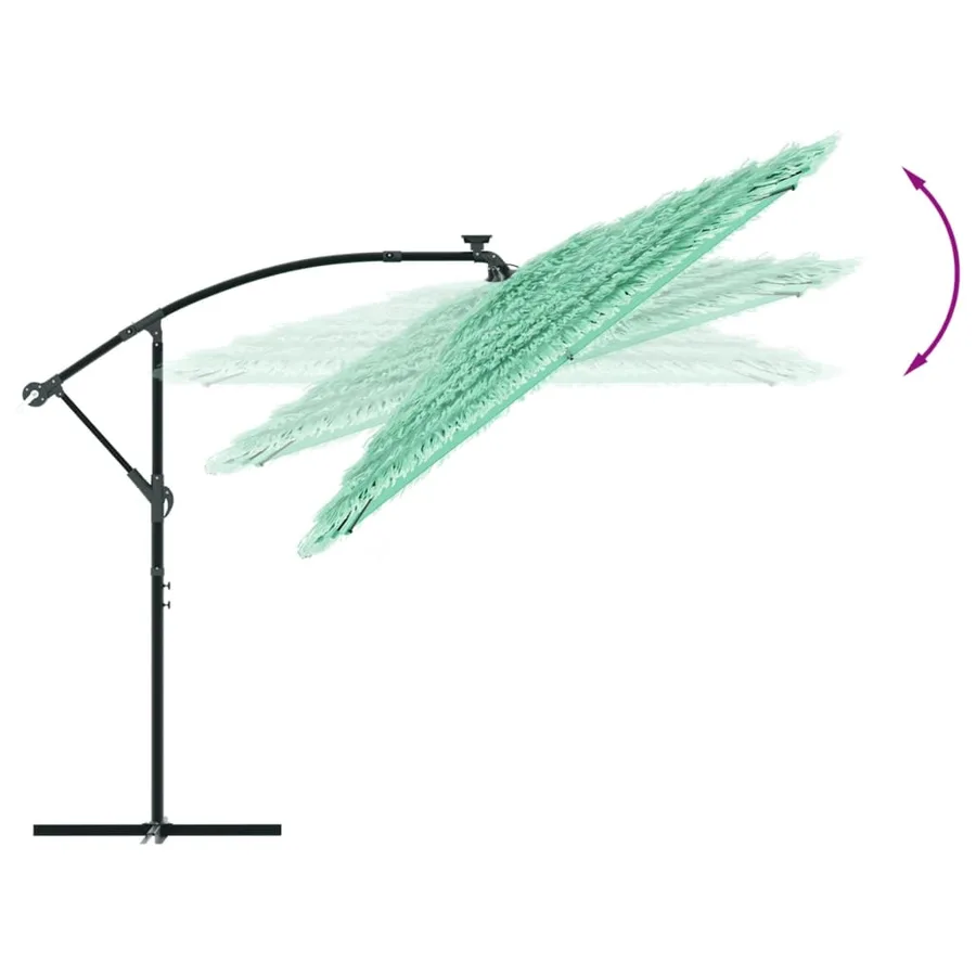 Parasol de jardin avec mât en acier vert 246x246x230 cm - 7