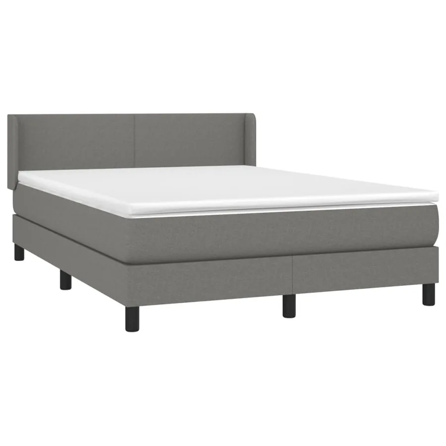 Sommier à lattes de lit avec matelas Gris foncé 140x190cm Tissu - 3