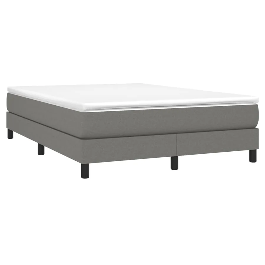 Sommier à lattes de lit avec matelas Gris foncé 140x190cm Tissu - 3
