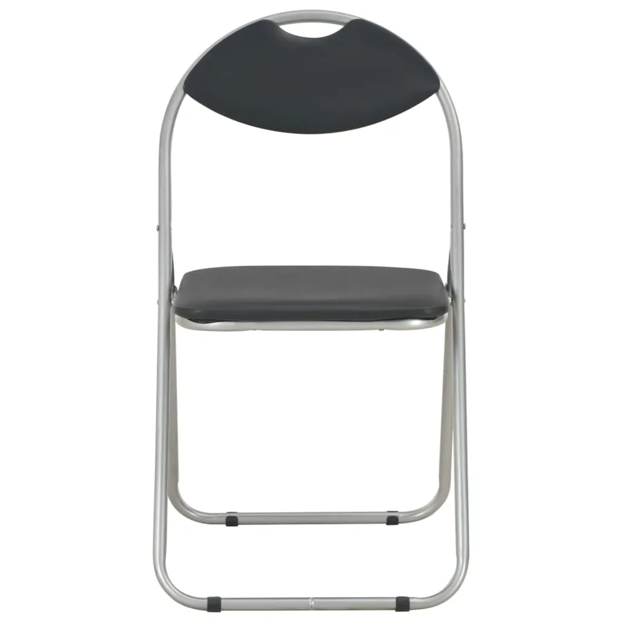 Chaises pliantes à manger lot de 6 noir similicuir - 3