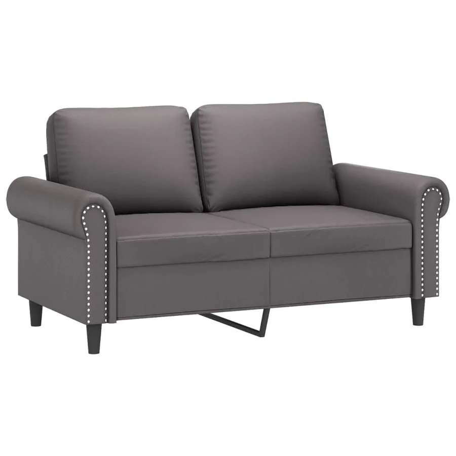 Ensemble de canapés 3 pcs avec coussins gris similicuir - 3