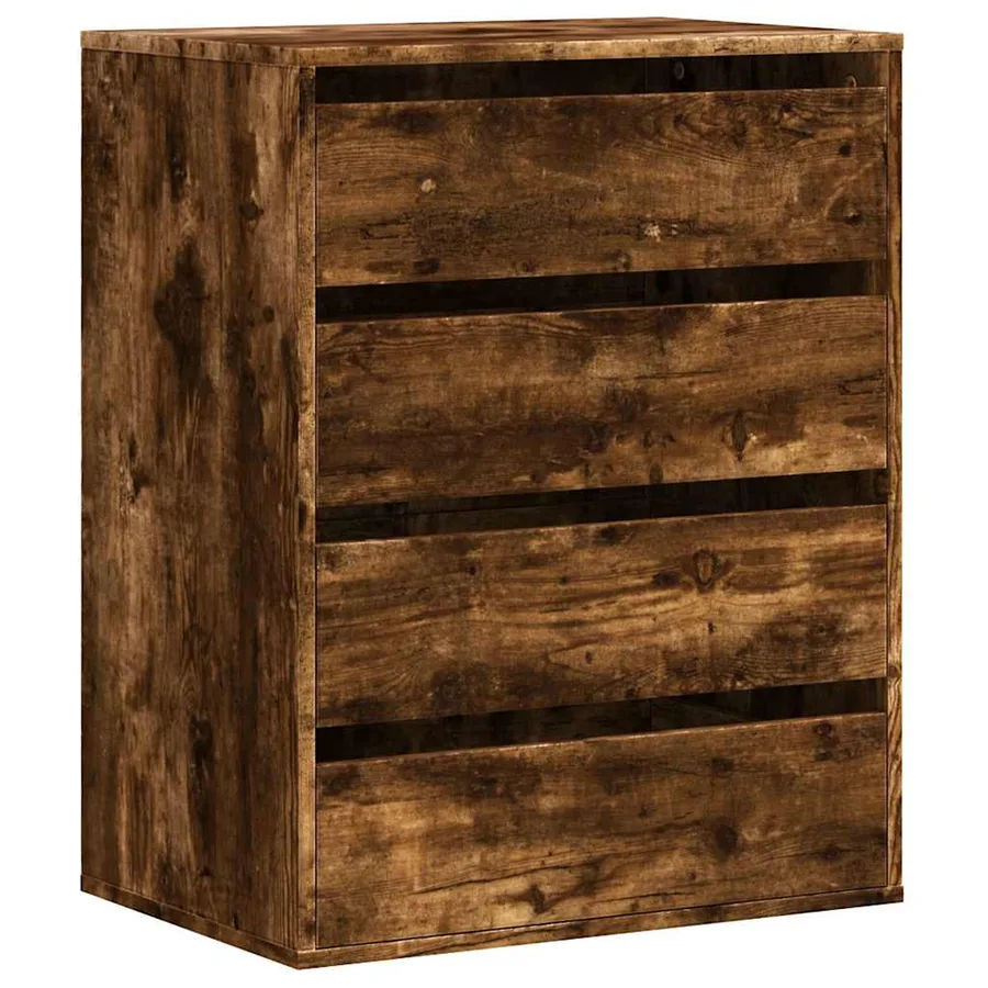 Commode d'angle chêne fumé 60x41x76 cm bois d'ingénierie - 2