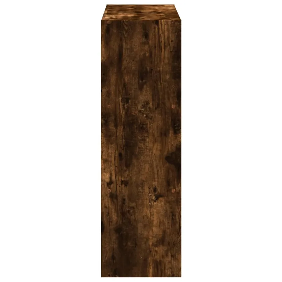 Bibliothèque chêne fumé 102x32x102 cm bois d'ingénierie - 6