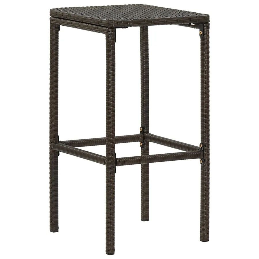Tabourets de bar avec coussins lot de 4 marron résine tressée - 3