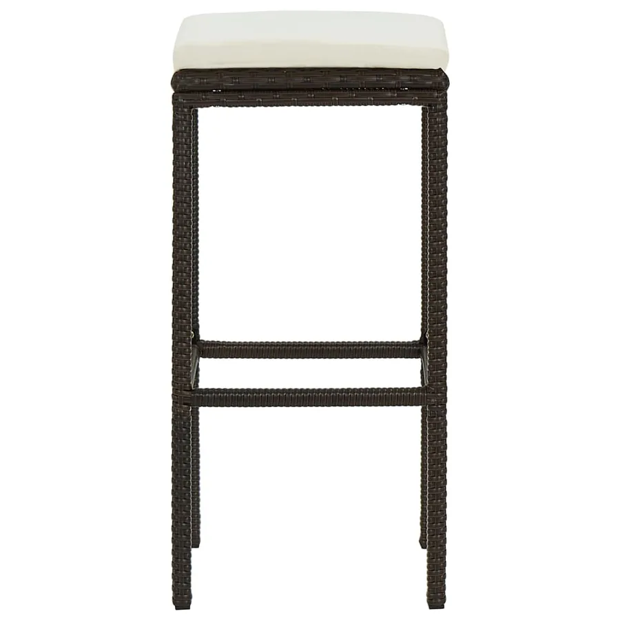 Tabourets de bar avec coussins lot de 4 marron résine tressée - 4