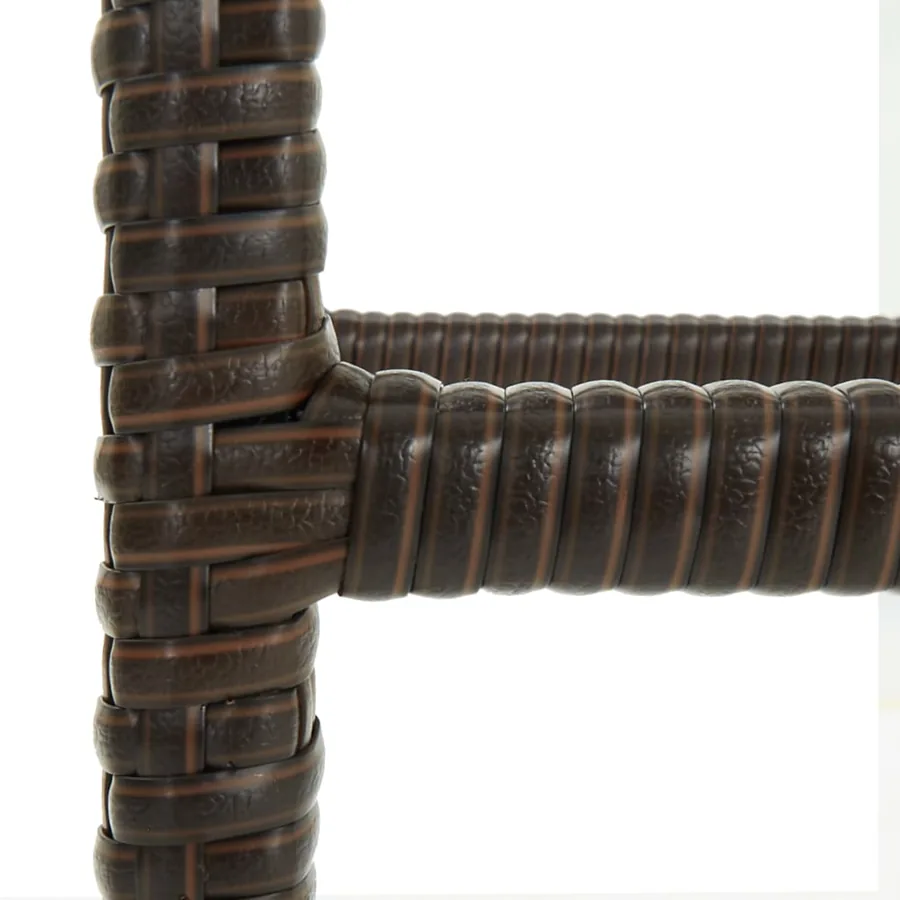 Tabourets de bar avec coussins lot de 4 marron résine tressée - 7