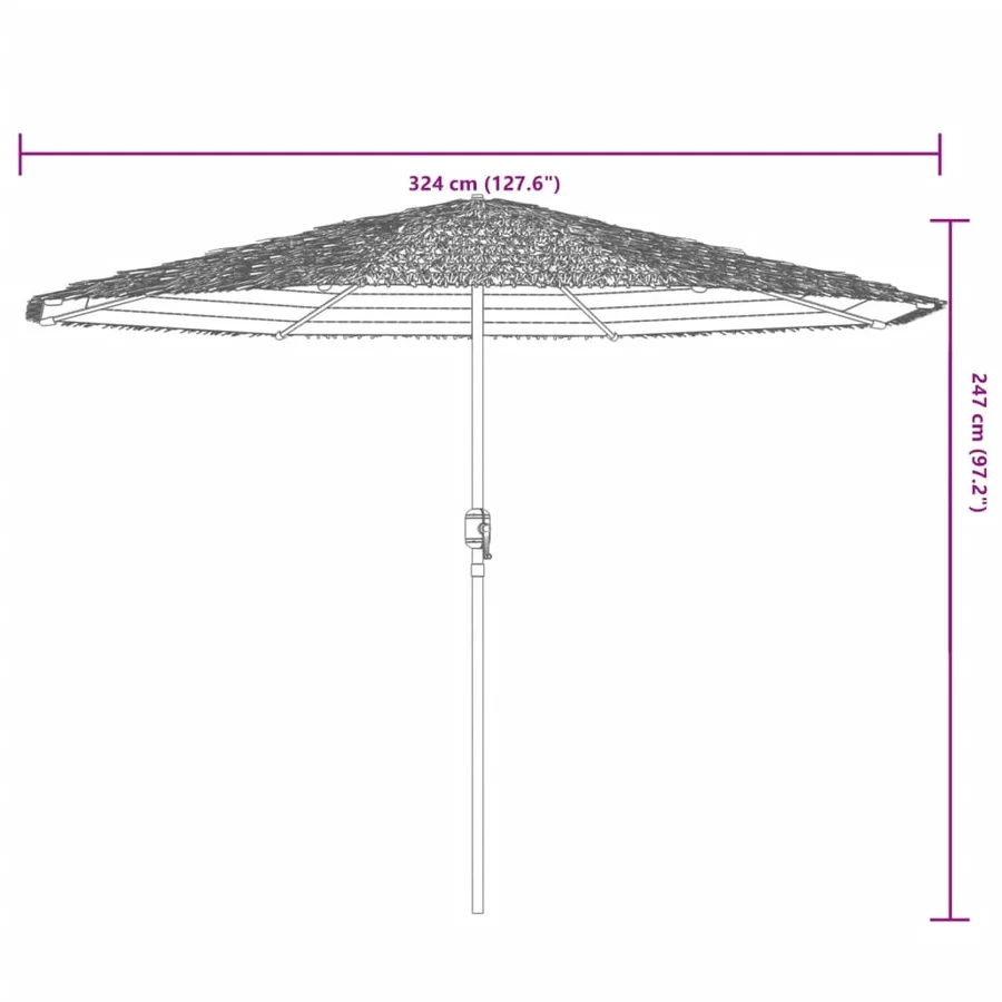 Parasol de jardin avec mât en acier bleu 324x324x247 cm - 11