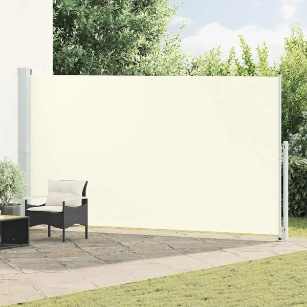 Auvent latéral rétractable de patio 200x500 cm Crème