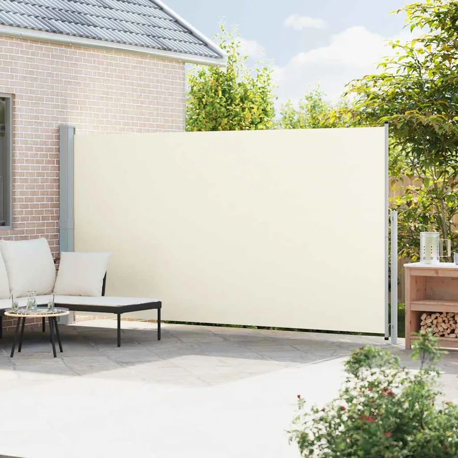 Auvent latéral rétractable de patio 200x500 cm Crème - 3