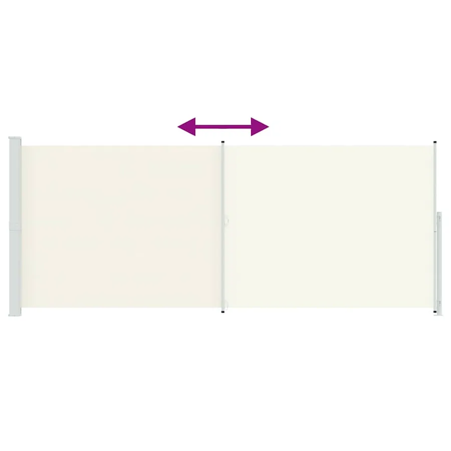 Auvent latéral rétractable de patio 200x500 cm Crème - 8
