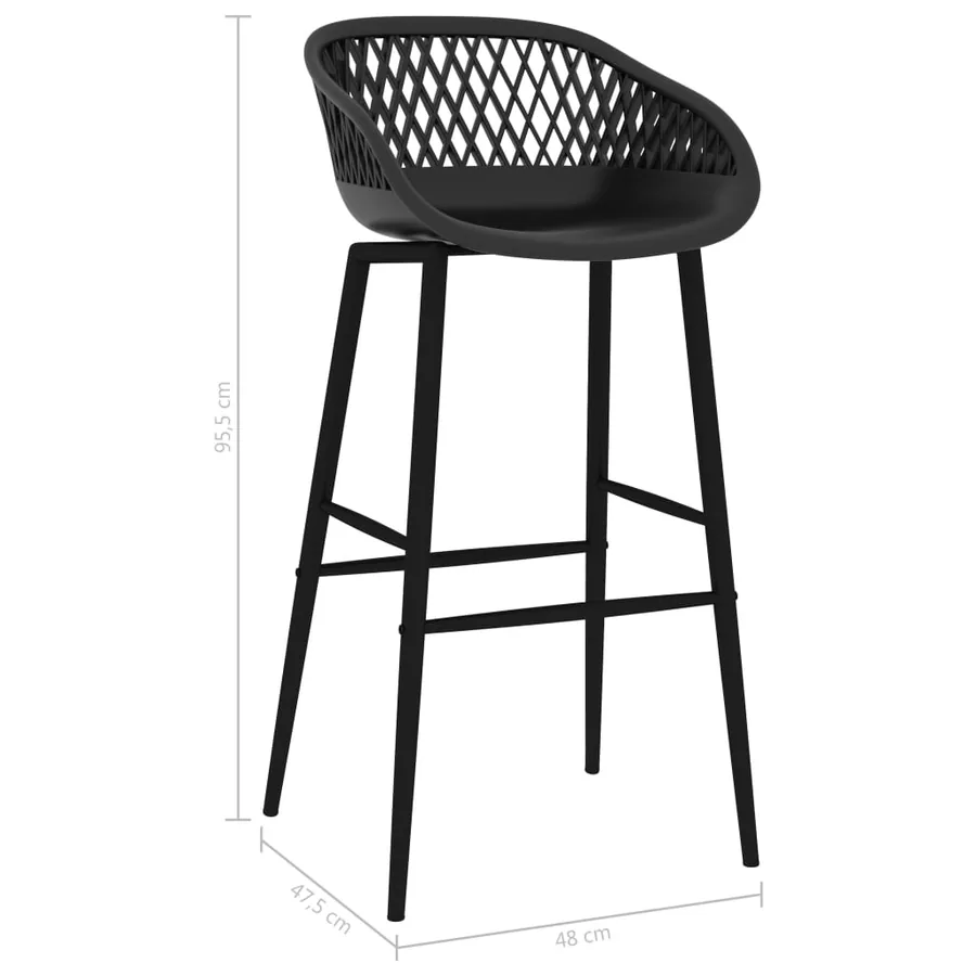 Chaises de bar lot de 2 noir - 7