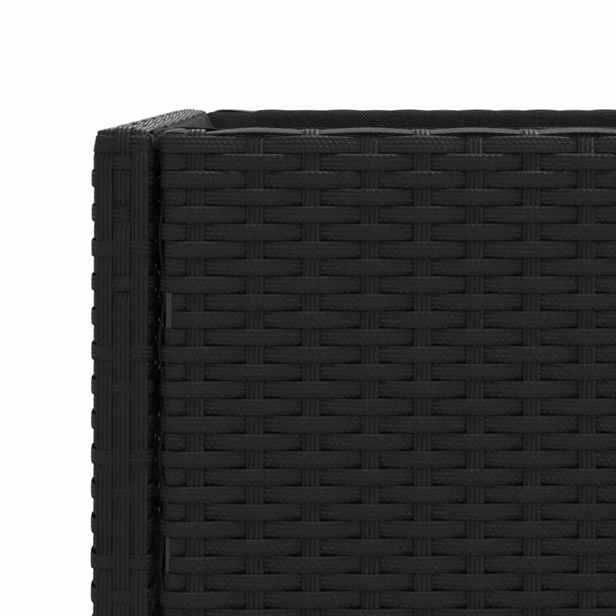 Jardinière avec étagère noir résine tressée - 10