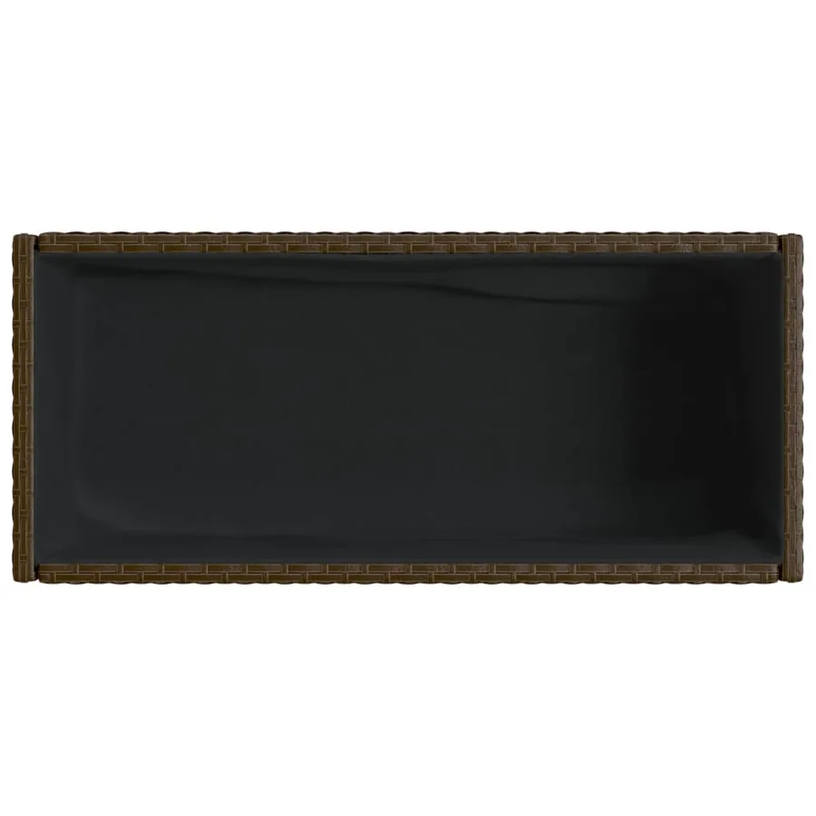 Jardinière avec étagère marron résine tressée - 8