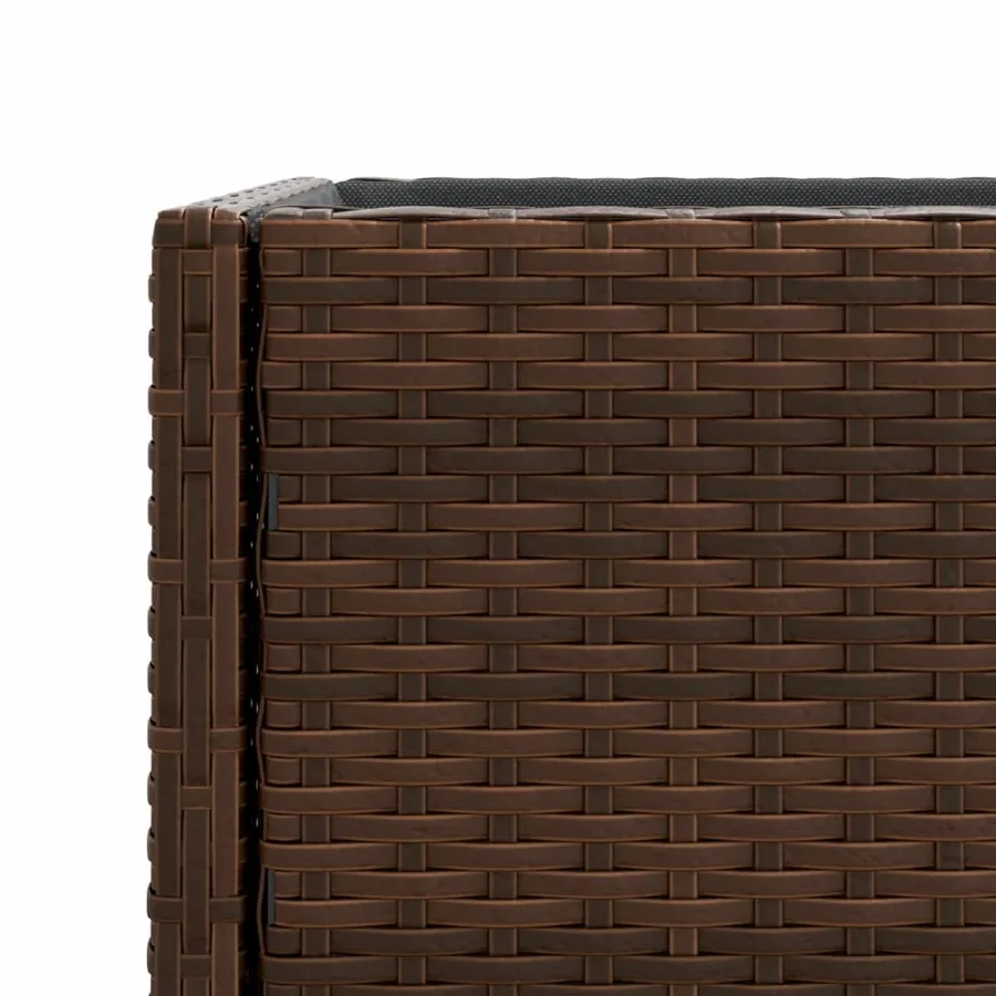 Jardinières avec étagère 2 pcs brun 90x40x75 cm résine tressée - 10