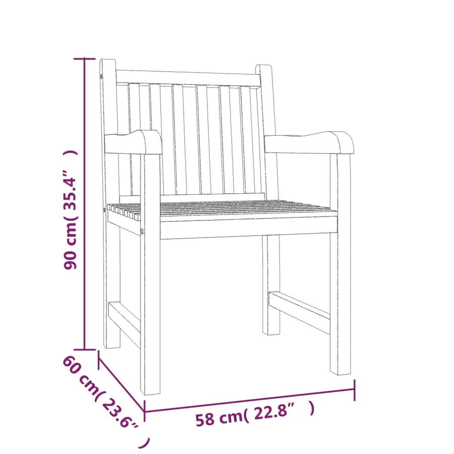 Ensemble à manger de jardin 4 pcs Bois de teck massif - 11