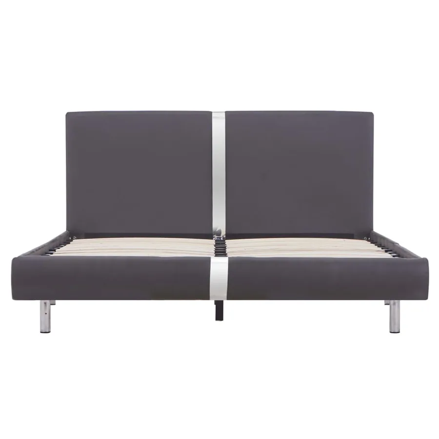 Cadre de lit sans matelas gris similicuir 140x200 cm - 3