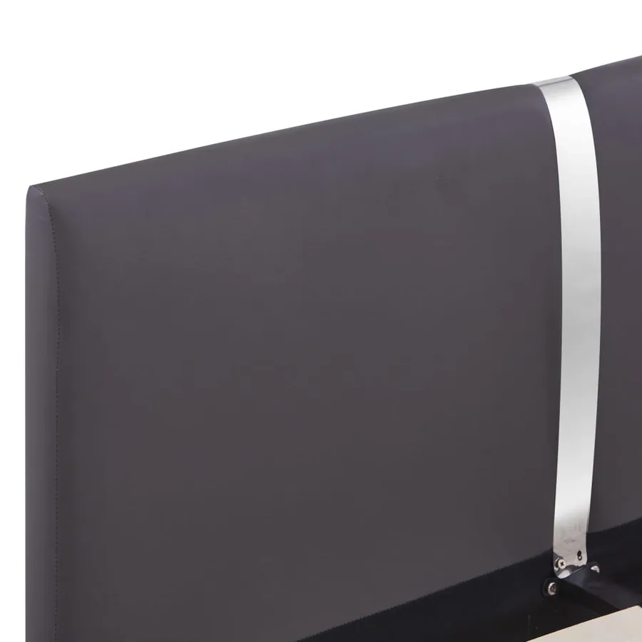 Cadre de lit sans matelas gris similicuir 140x200 cm - 5