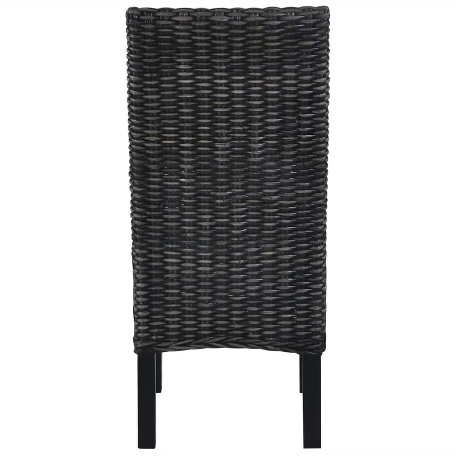 Chaises à manger lot de 4 noir rotin Kubu et bois de manguier - 5