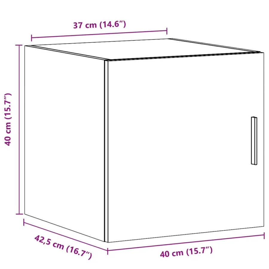 Armoire murale gris béton 40x42,5x40 cm bois d'ingénierie - 12