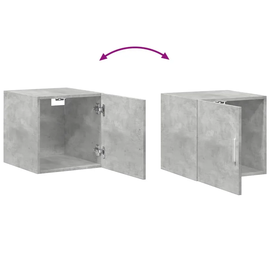 Armoire murale gris béton 40x42,5x40 cm bois d'ingénierie - 8