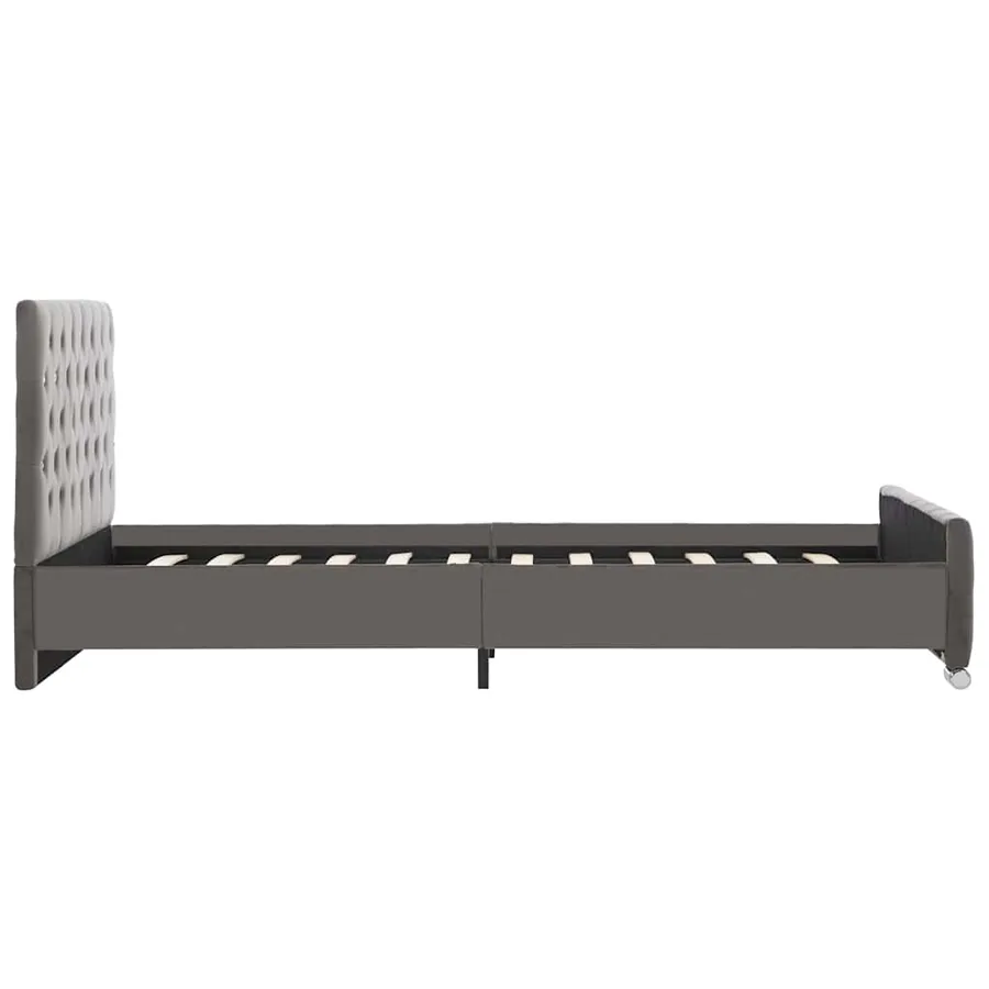 Cadre de lit sans matelas gris tissu 120x200 cm - 5