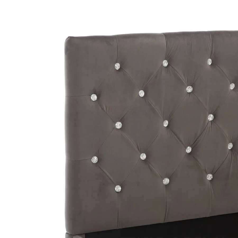Cadre de lit sans matelas gris tissu 120x200 cm - 6