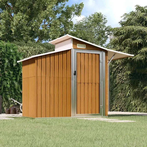 Abri de jardin Marron 270x130x208,5 cm Métal galvanisé