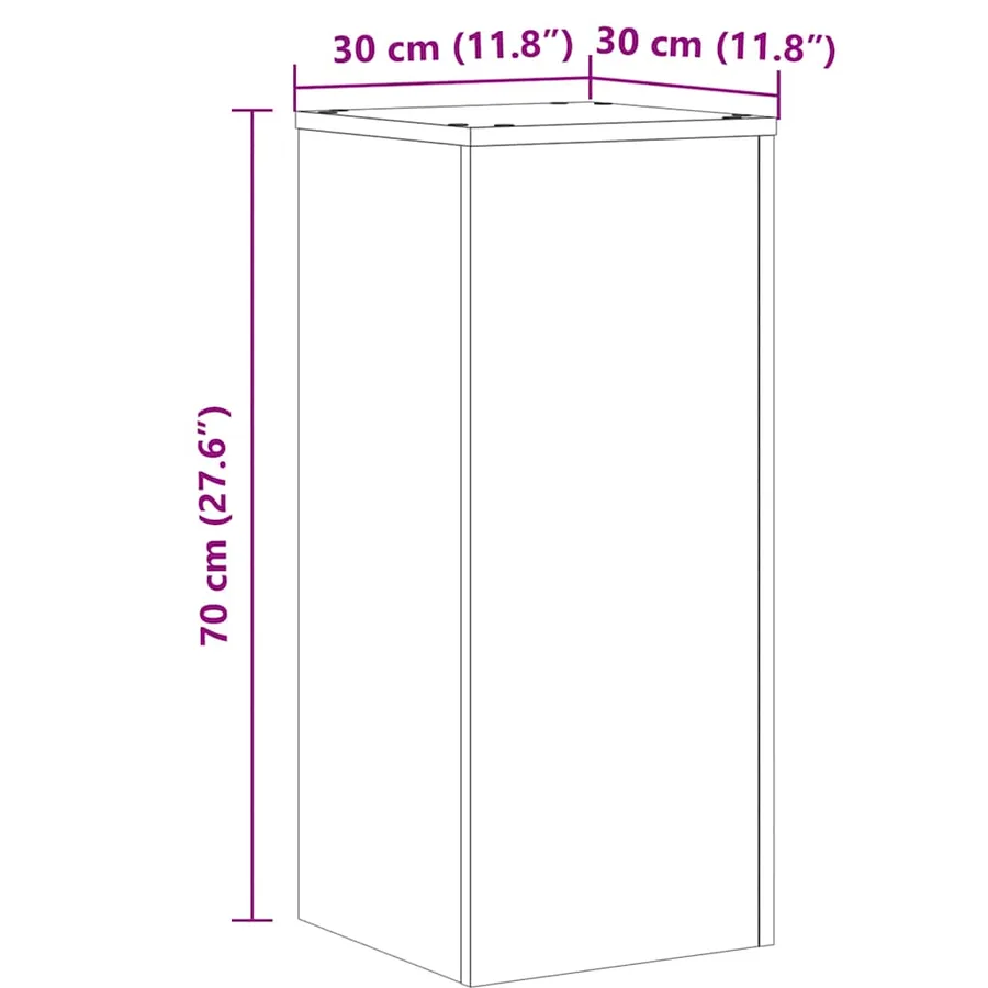 Supports pour plantes 2 pcs gris béton bois d'ingénierie - 10