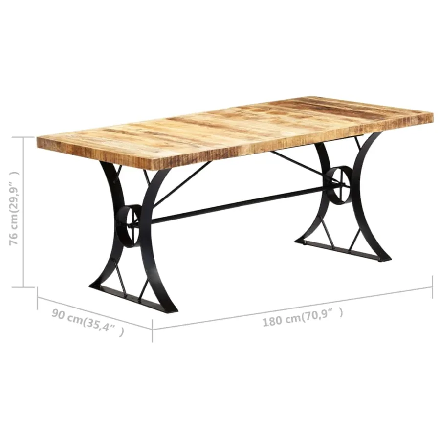 Table à manger 180x90x76 cm Bois de manguier massif - 10