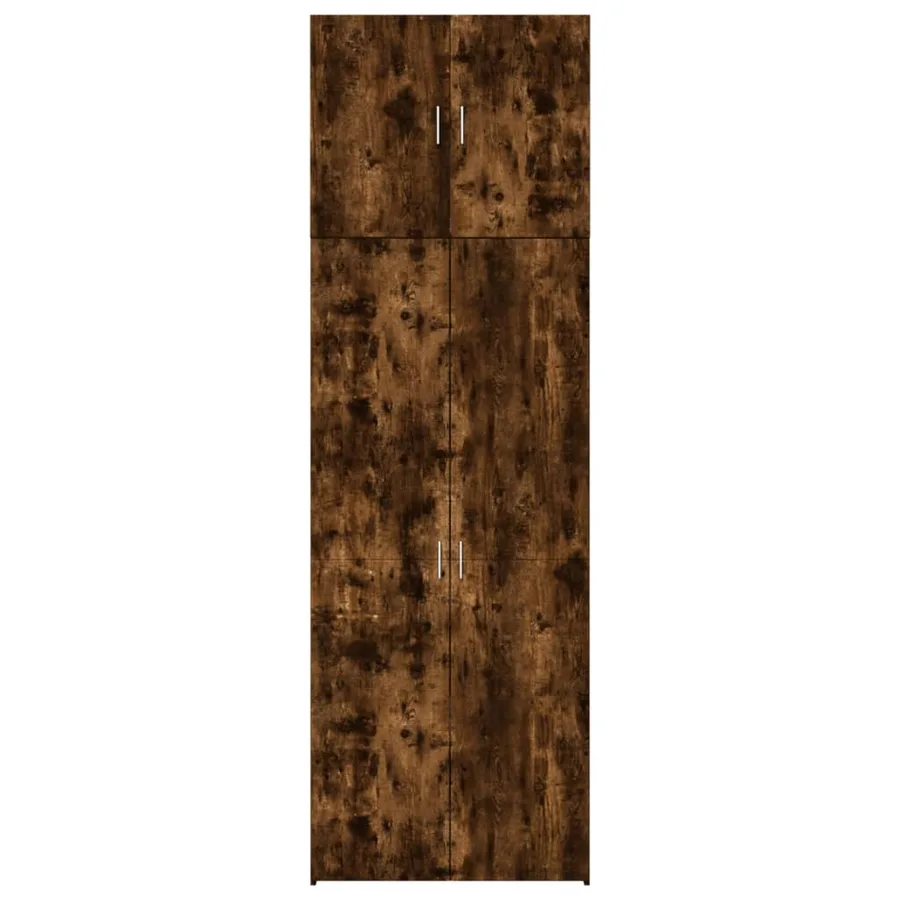 Buffet haut chêne fumé 80x42,5x249 cm bois d'ingénierie - 5