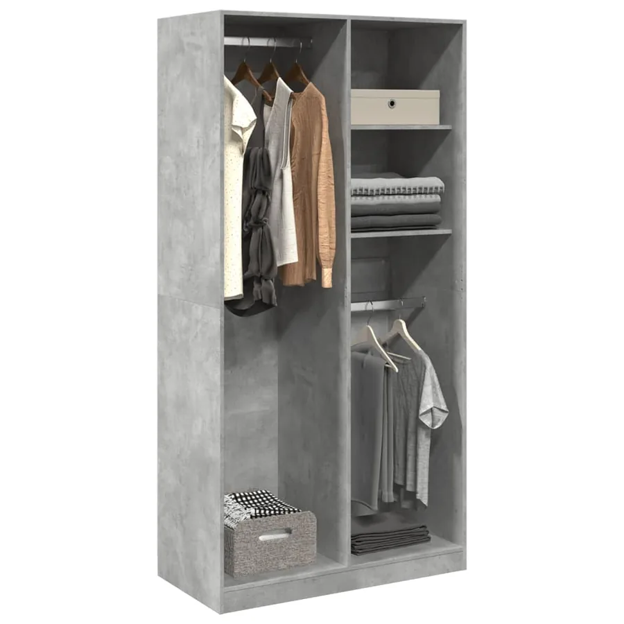 Garde-robe Gris béton 100x50x200 cm Aggloméré