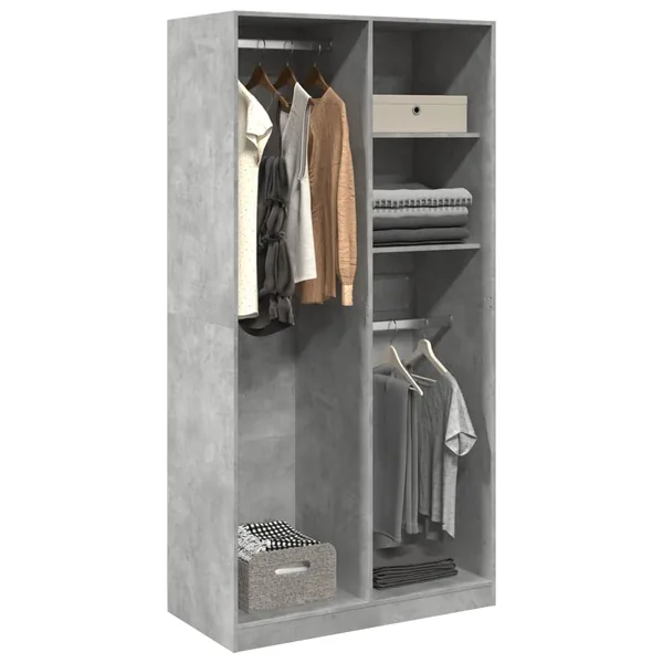 Garde-robe Gris béton 100x50x200 cm Aggloméré