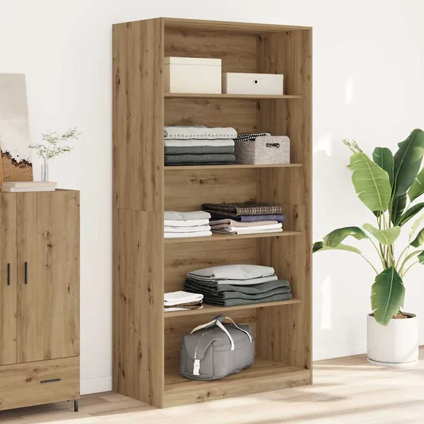 Garde-robe chêne artisanal 100x50x200 cm bois d'ingénierie