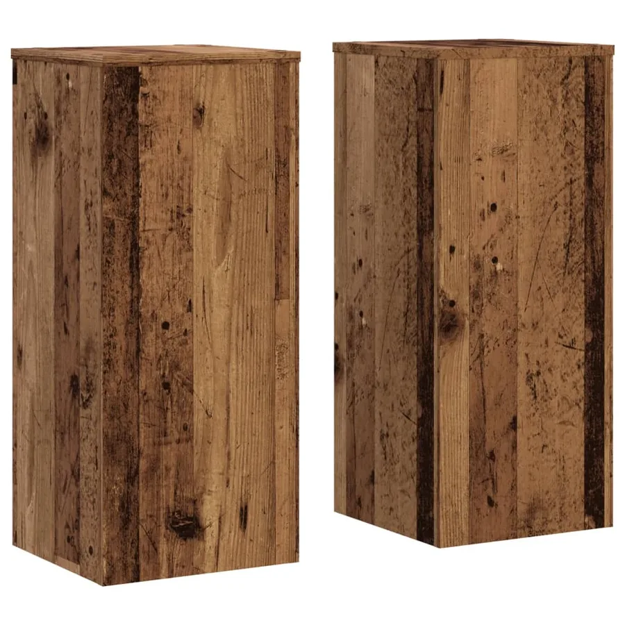 Supports pour plantes 2 pcs vieux bois bois d'ingénierie - 2